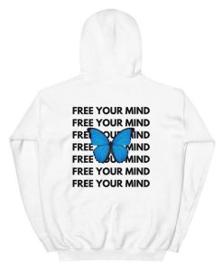 Free Your Mind Butterfly Hoodie Back