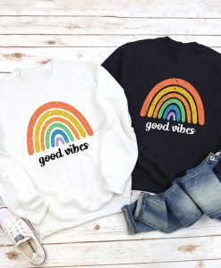 Good Vibes Boho Rainbow Sweatshirt